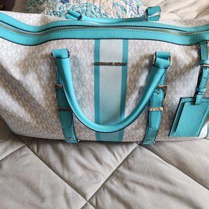 Authentic Michael Kors Weekender in Ocean Blue with matching Passport Wallet